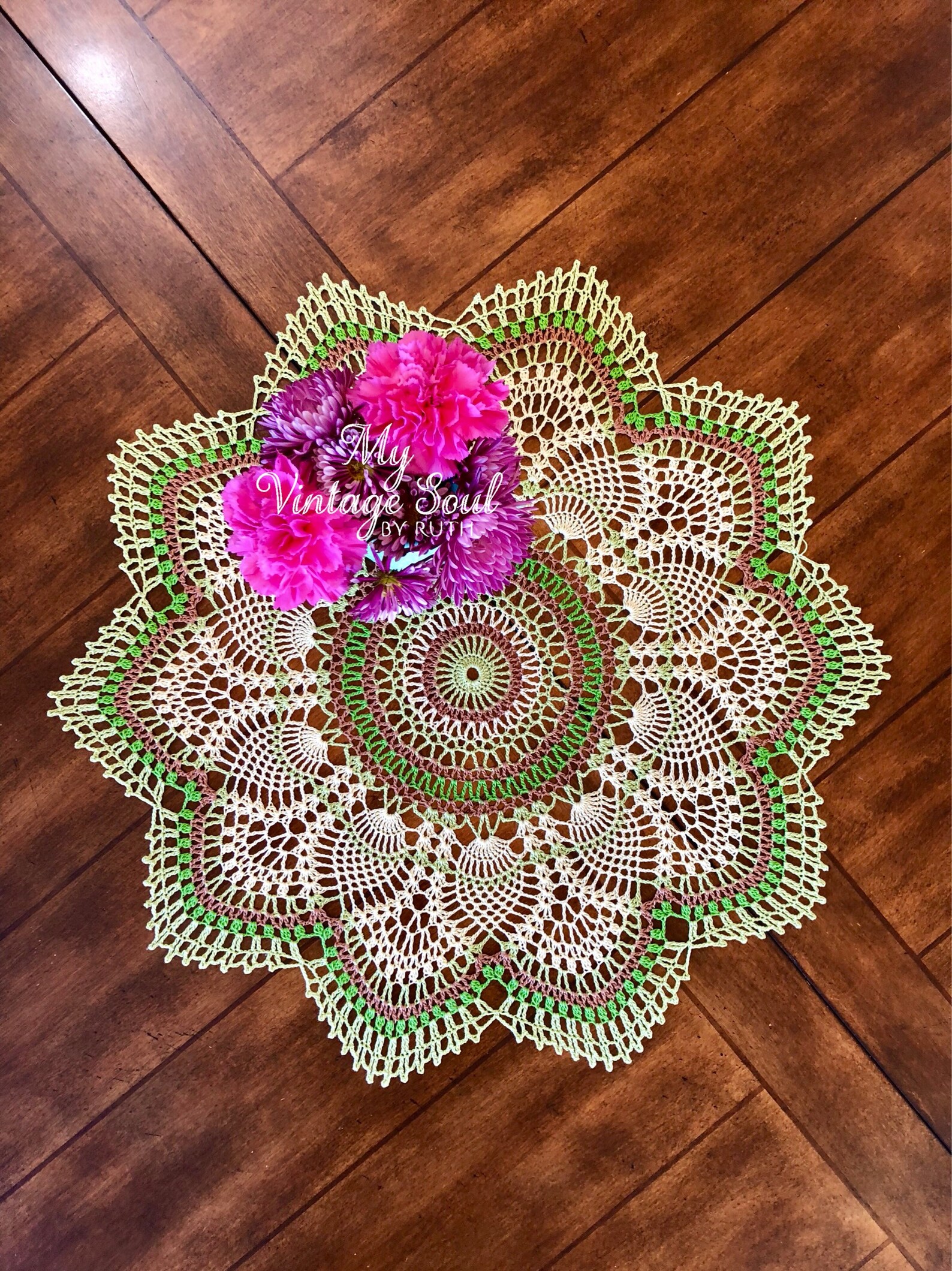 Spring Lace Doily Crochet Flower Doily Coffee Table Doily Etsy