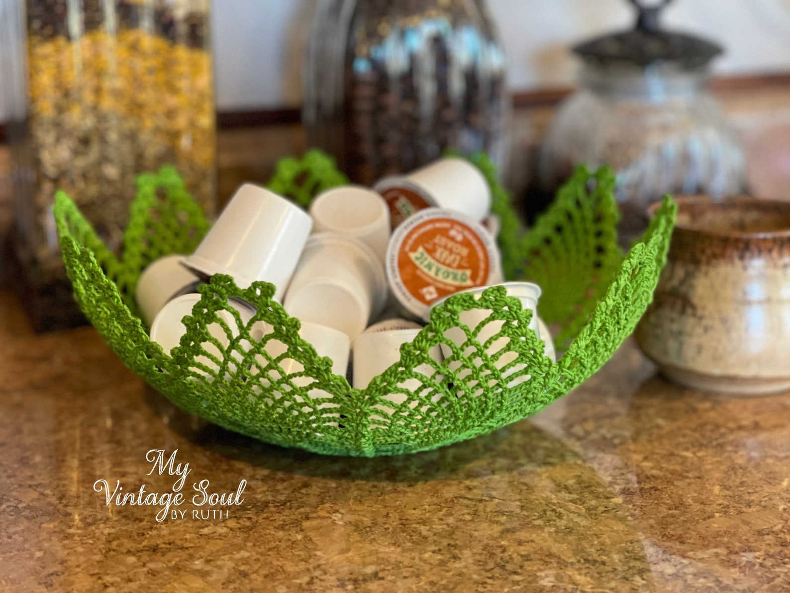 Crochet Lace Bowl Crochet Doily Bowl Spring Decor Lace Basket Easter
