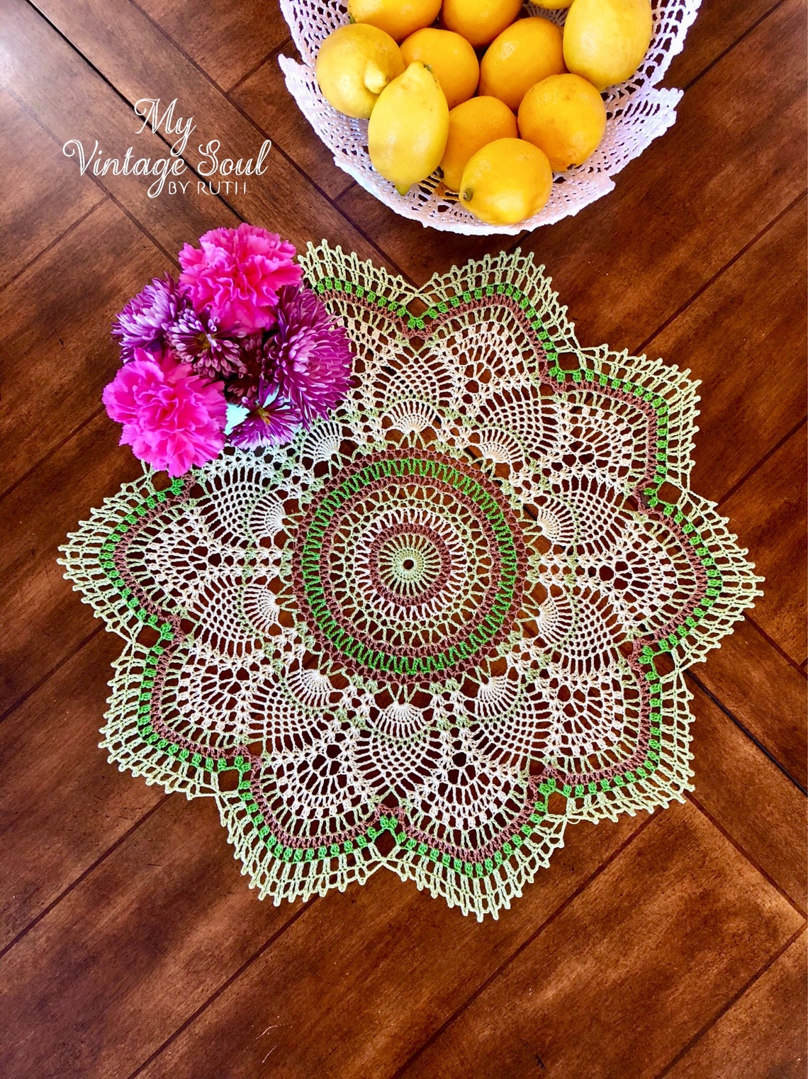 Spring Lace Doily Crochet Flower Doily Coffee Table Doily Etsy
