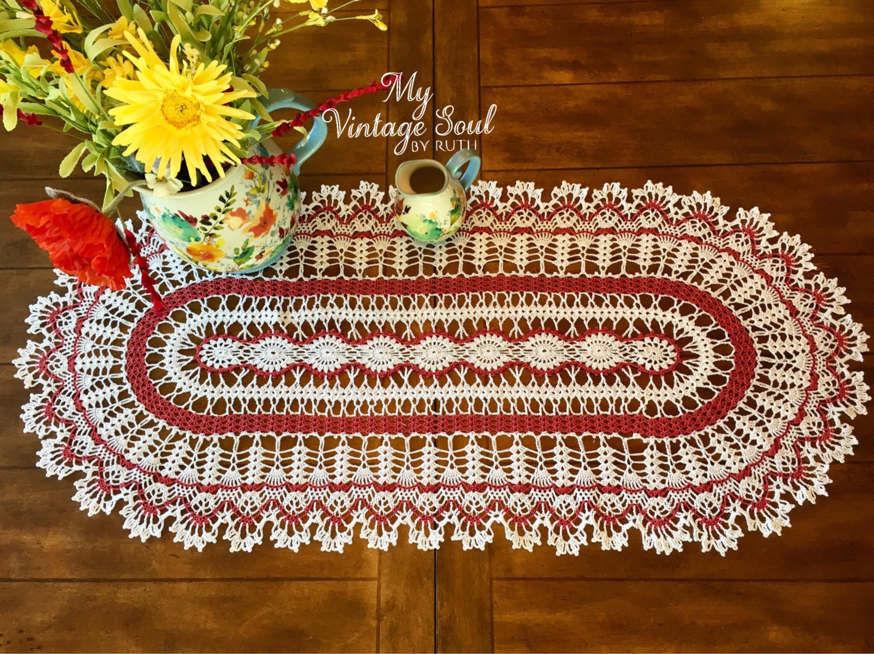 Country Rose Doily Coffee Table Doily Vintage Style Doily Etsy