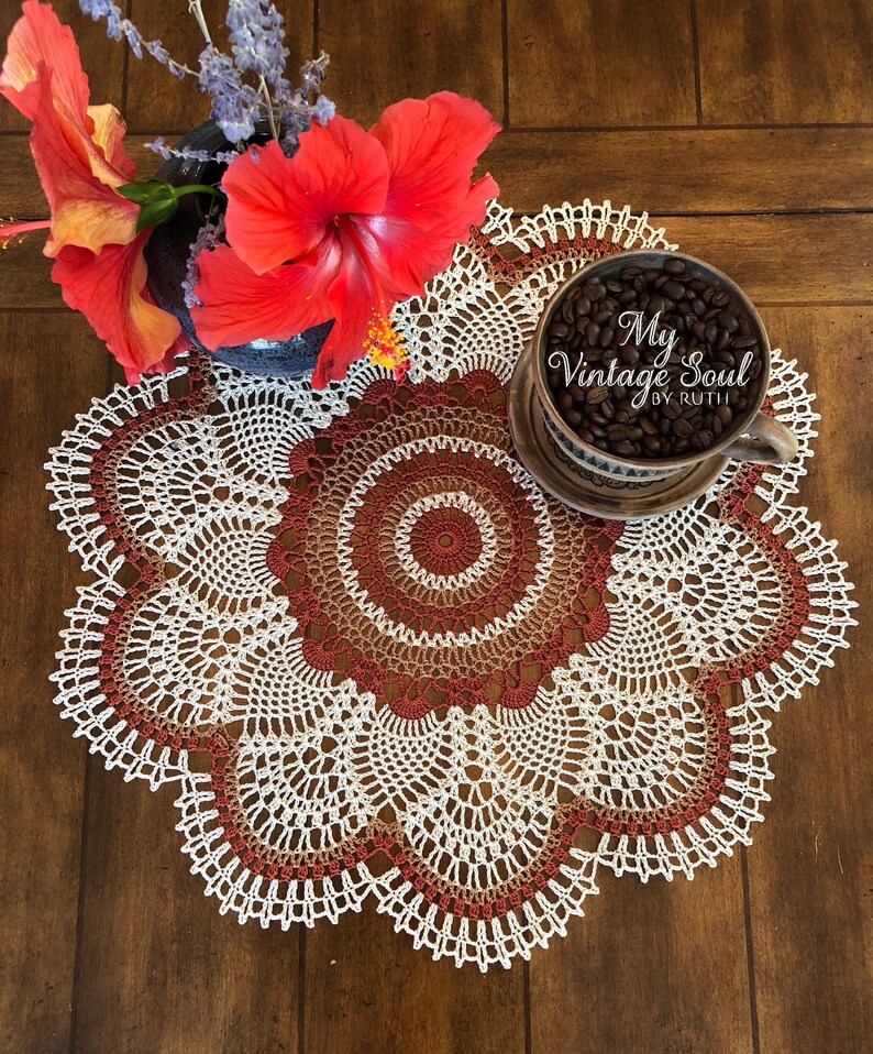 Lace Crochet Doily Rustic Doily Coffee Table Centerpiece Etsy