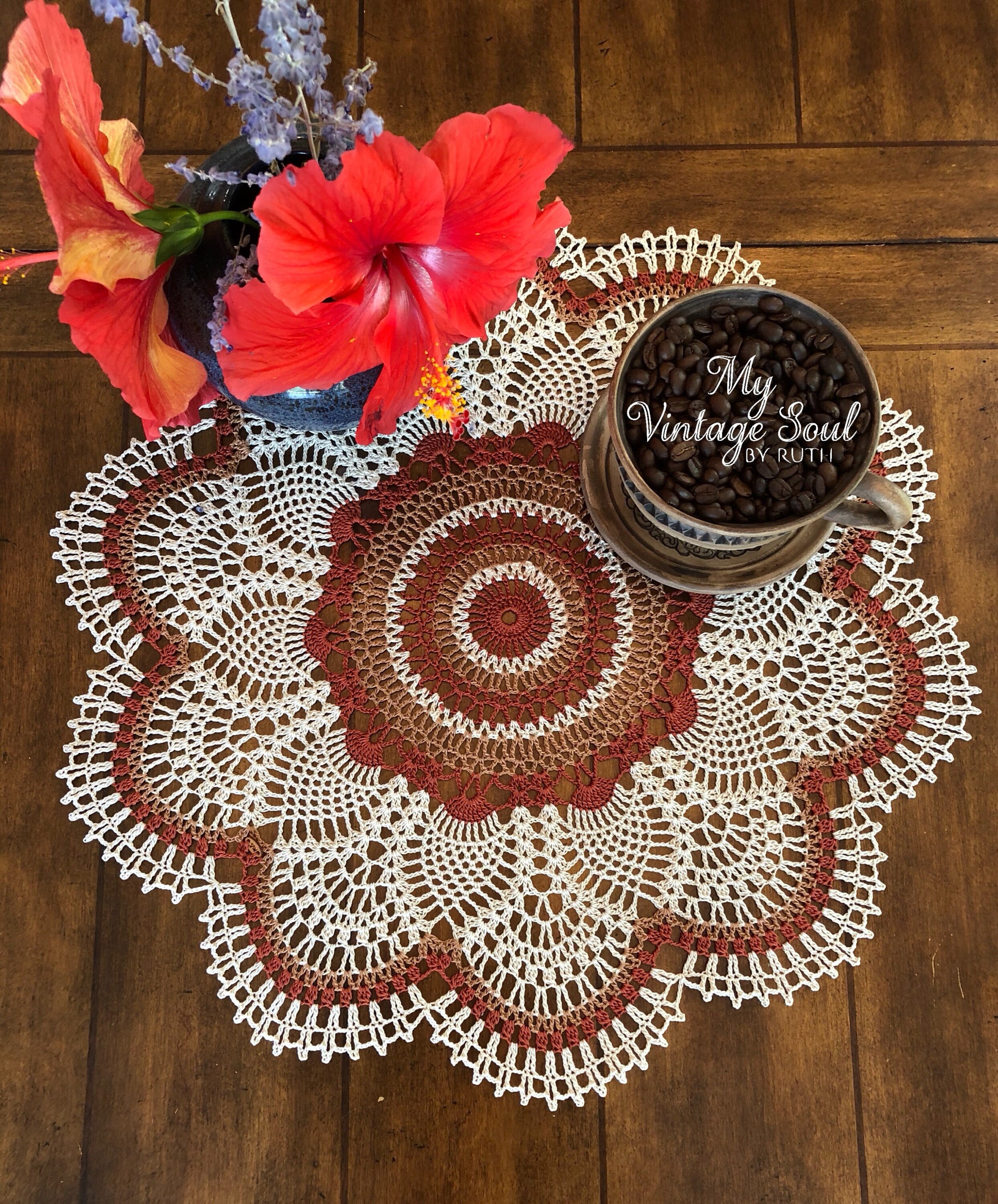 Lace Crochet Doily Rustic Doily Coffee Table Centerpiece Etsy