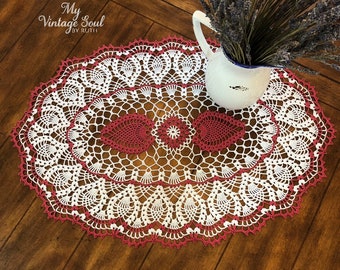 Crochet Doily Place Settings - Set of 4 - Table Setting - Farmhouse Decor - Wedding Gift - Doily Placemats - Crochet Lace Doily