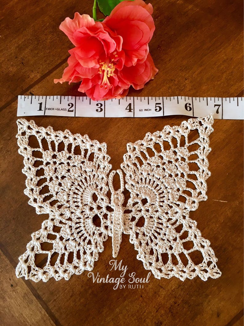 Crochet Butterfly Doily Butterfly Wall Art Lace Doily Etsy