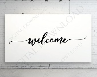 Welcome SVG Vector Digital Design Download - Vinyl Design Saying, Printable Quotes, Printable Vector Art, ai svg pdf jpg fonts