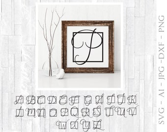 Script Alphabet SVG Bundle Set, Personalized Craft Projects, Cricut Clipart Vector, Vinyl Monogram Letters Script Font, DXF Stencil Designs