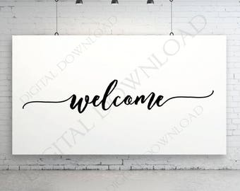 Welcome Die Cut Vector Digital Design Download - Vinyl Design Saying, Printable Quotes, Printable Vector Art, Fonts ai svg pdf jpg