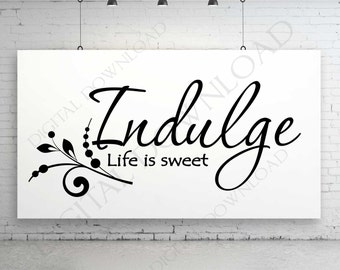 INDULGE LIFE is SWEET 8 Glass Kitchen Home Decor Cutting Board you choose round or square!