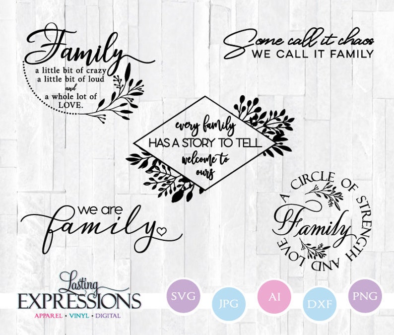 Download Silhouette Design Element Clipart Svg Quotes Cricut Set Of 5 Familyial Sayings Svg Bundle Family Quotes Printable Stencil For Signs Clip Art Art Collectibles Vadel Com