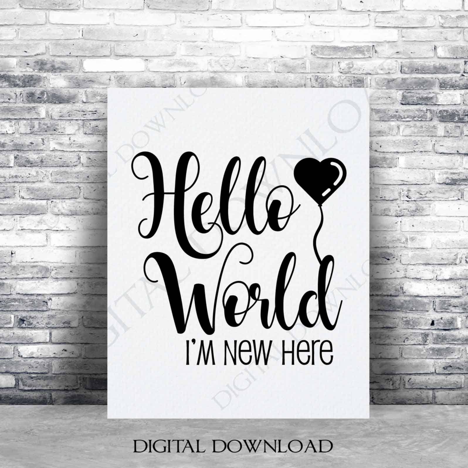 Download Baby SVG Hello World Clipart Quote Digital Artwork for | Etsy
