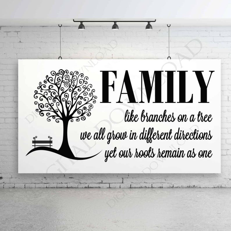 Download Family Tree Quote Svg Family Branches Sign Stencil Family Quote Dxf Laser Cut File Family Tree Clipart Design Family Saying To Print Art Collectibles Digital Safarni Org