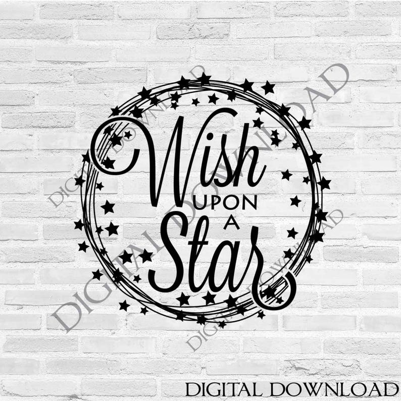 Download Wish upon a star Quote SVG Vector Clipart Saying Typography | Etsy