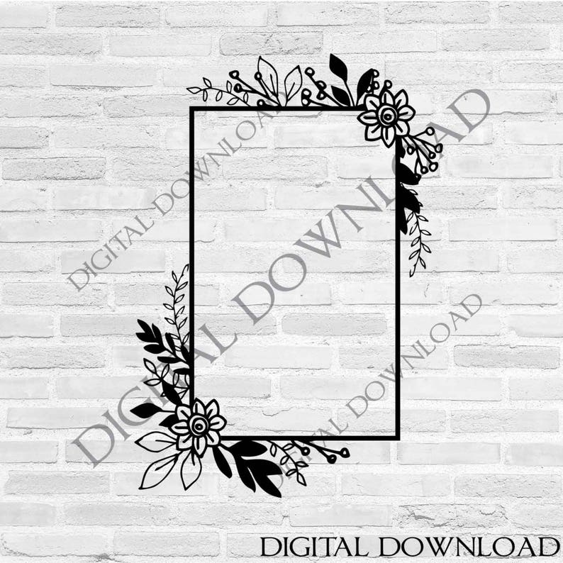 Flower Border SVG Cricut Border Stencil Artwork DXF Laser - Etsy