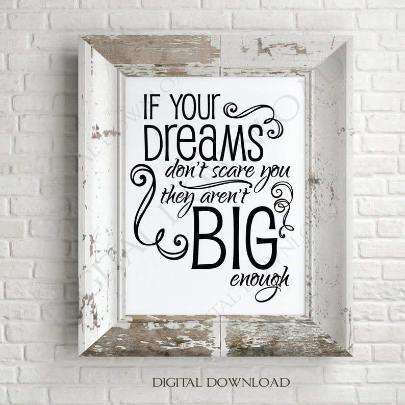 If Your Dreams Don't Scare You Quote Vector Digital Design - Etsy