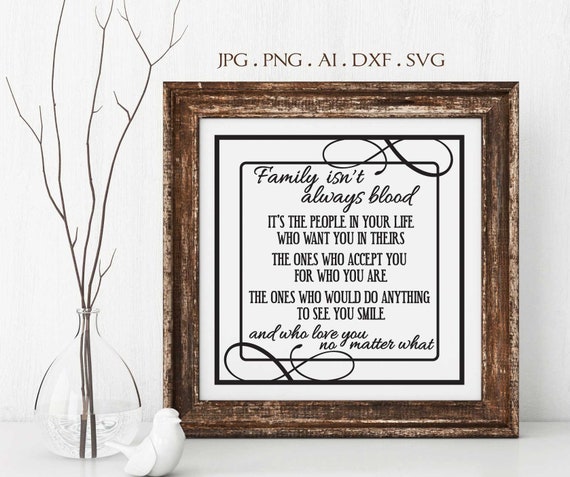 Family Vector Clipart Quote Svg Family Isn T Always Blood Etsy
