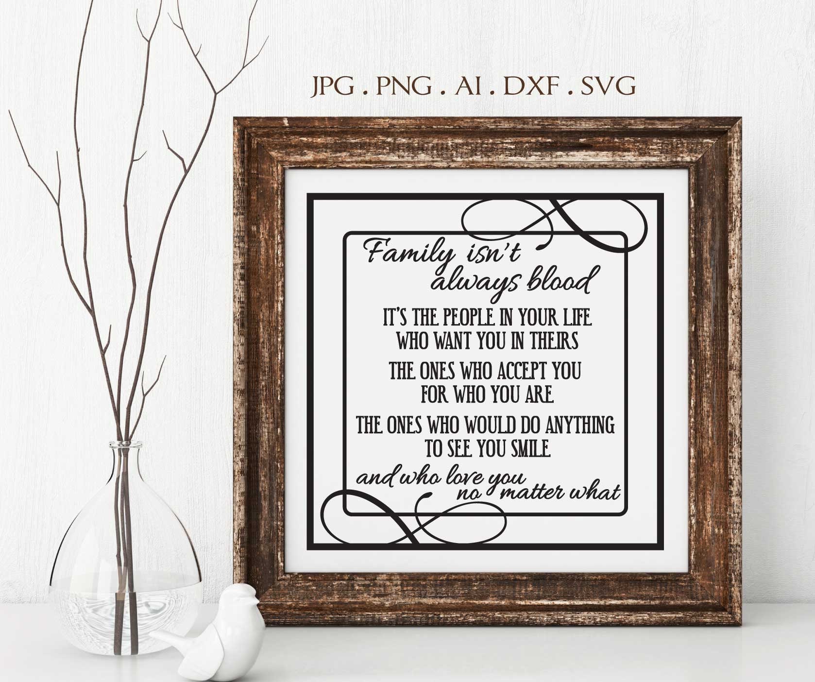 Family Vector Clipart Quote Svg Family Isn T Always Blood Etsy