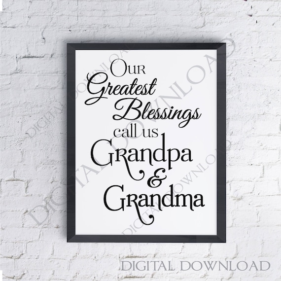 Download Our greatest blessings call us grandpa & grandma SVG Quote | Etsy