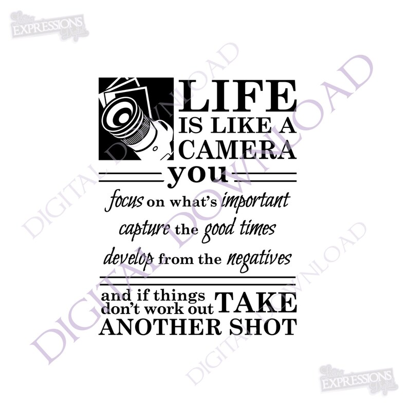Photography Quote Life is Like a Camera Thank You Gift Etsy