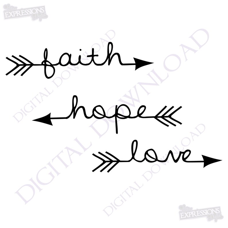 Download Love Arrow SVG Clipart Faith Hope Love Quote for Cricut | Etsy