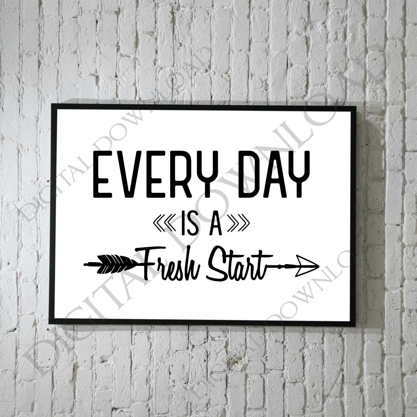 Every Day is a Fresh Start Arrow Quote Vector Digital - Etsy