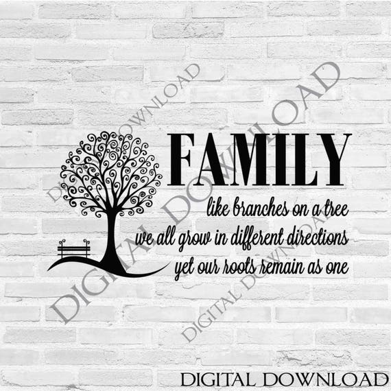 Download Family Tree Quote Svg Family Saying To Print Family Quote Etsy