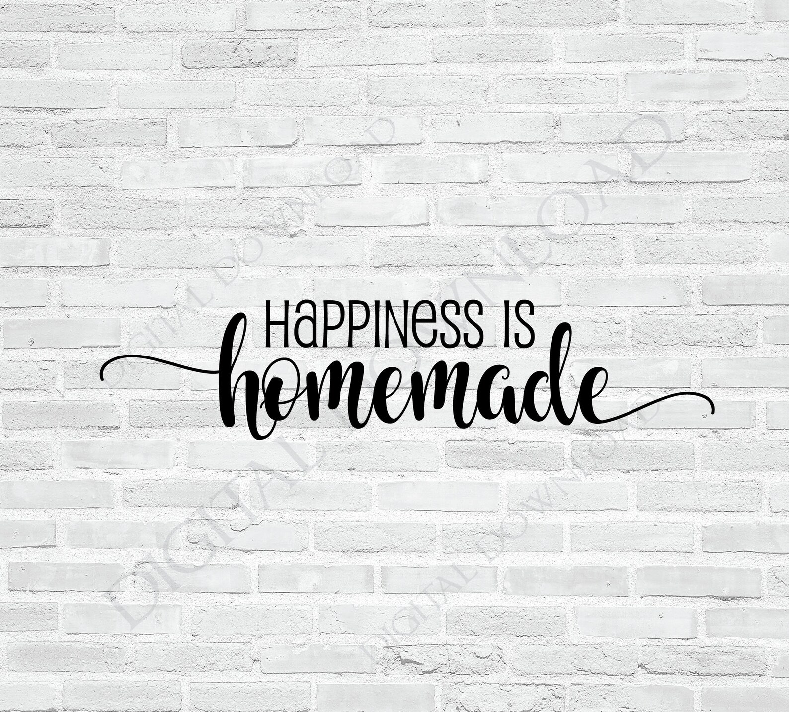 Happiness is Homemade Typography SVG Vector Clipart File Etsy