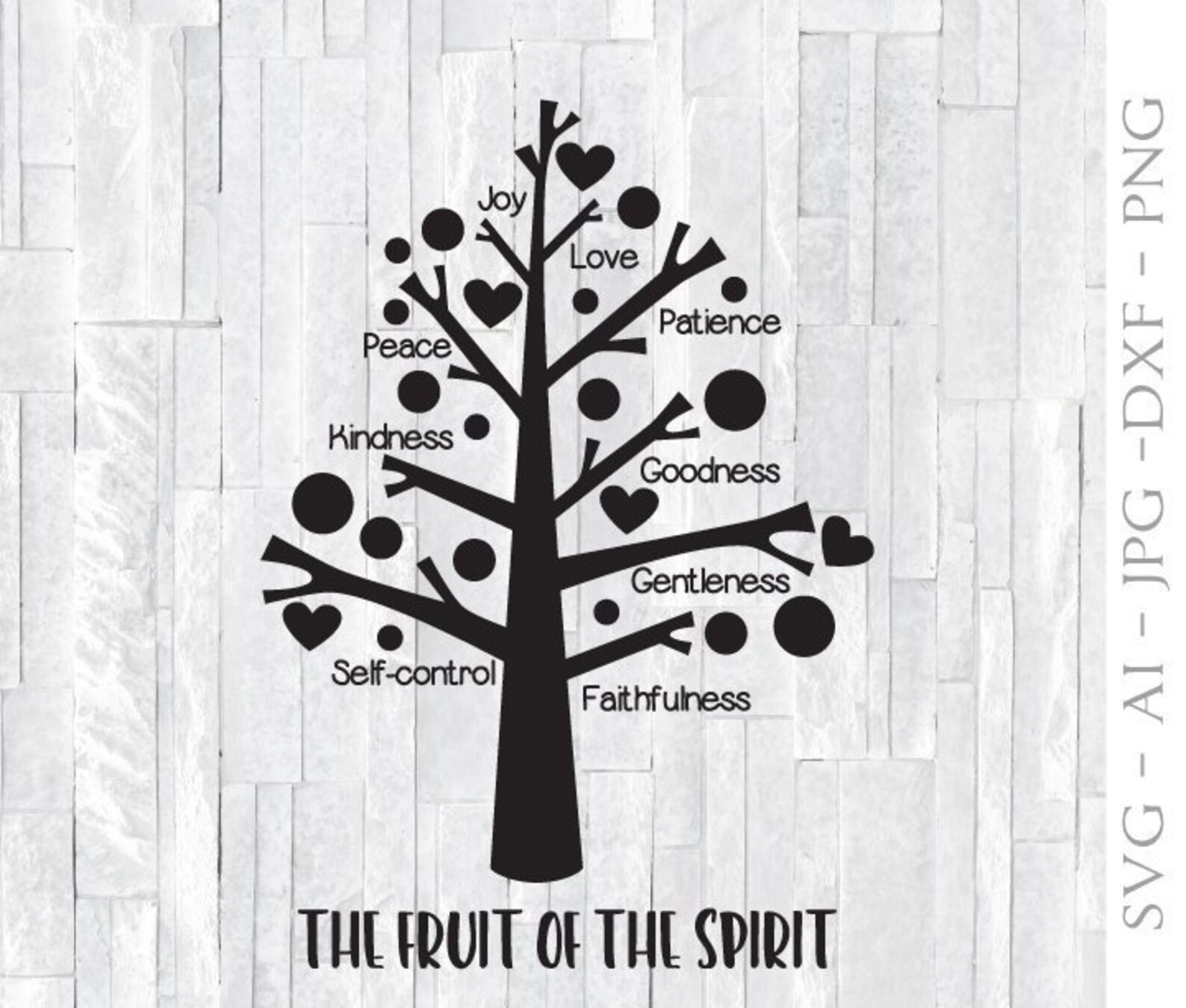 Fruit of Spirit Tree SVG SVG Clipart for Cricut Silhouette Etsy