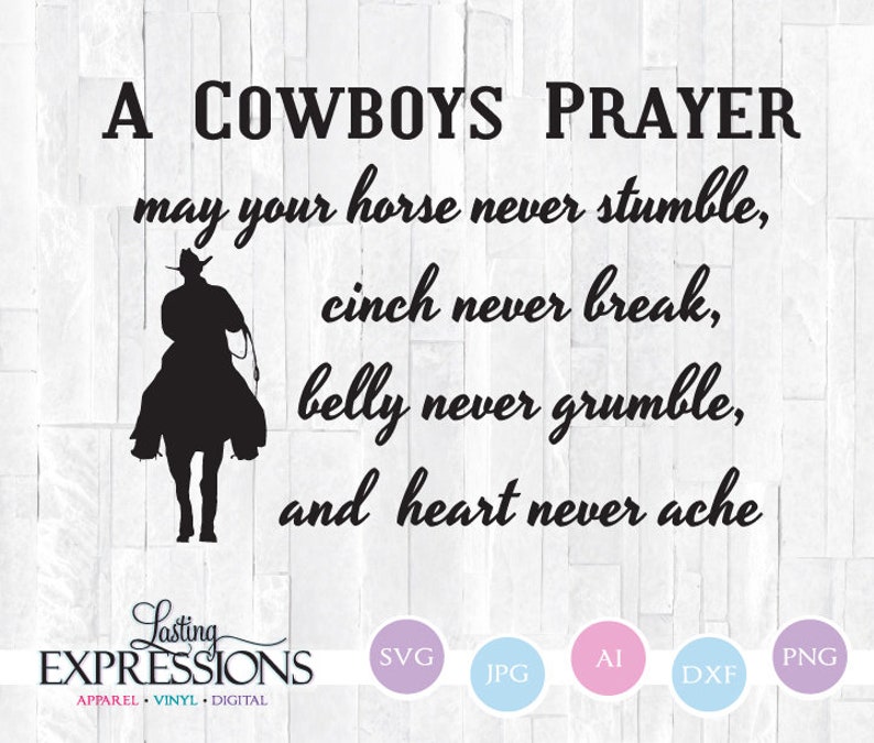 Download Cowboys Prayer Quote SVG Horse Clipart for Silhouette Wood | Etsy
