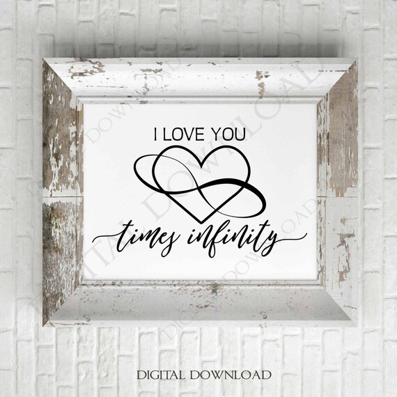 I Love You Times Infinity Symbol Svg Quote Vector Digital Etsy