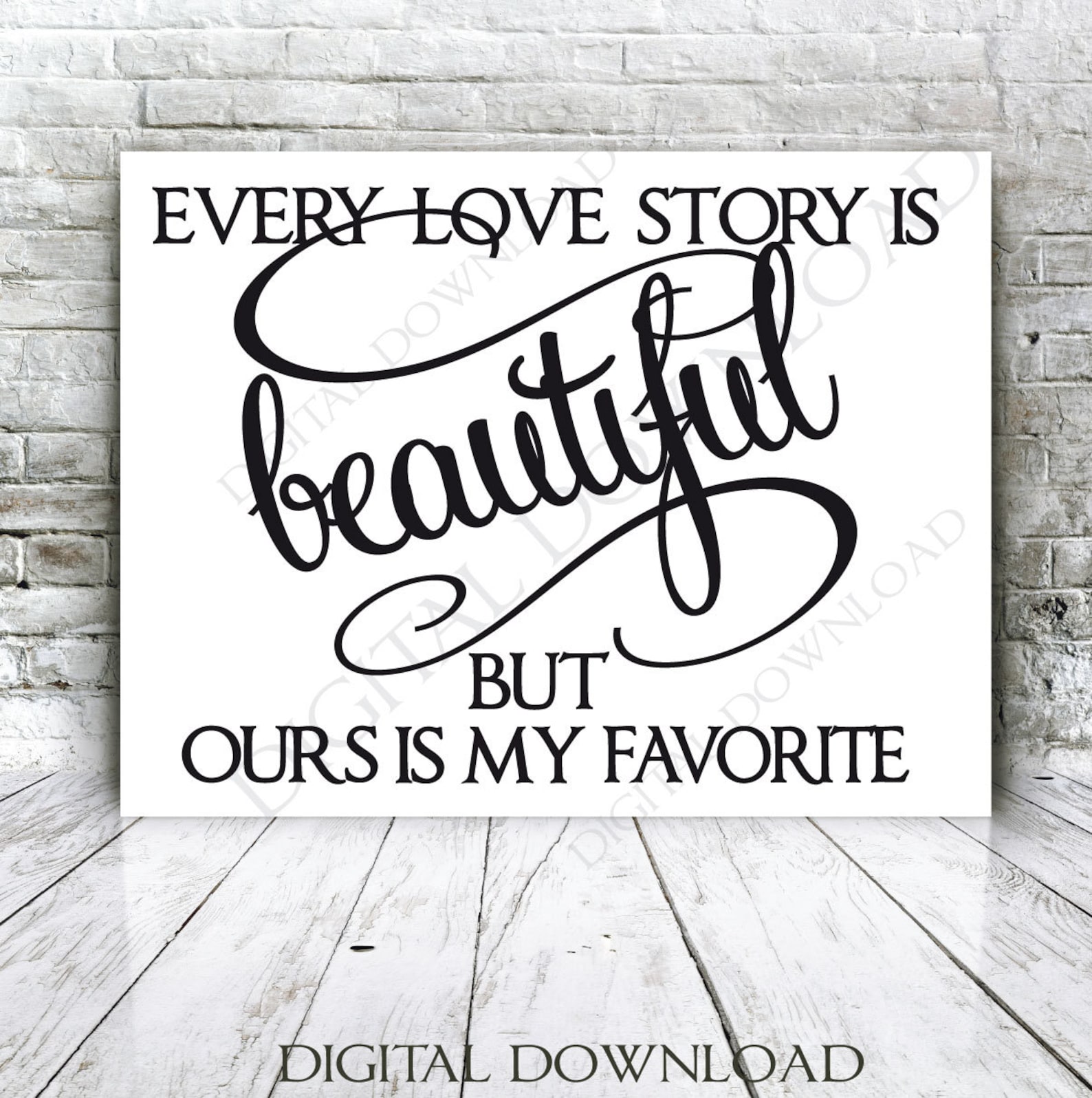Every Love Story is Beautiful Quote Vector Download Ready to | Etsy