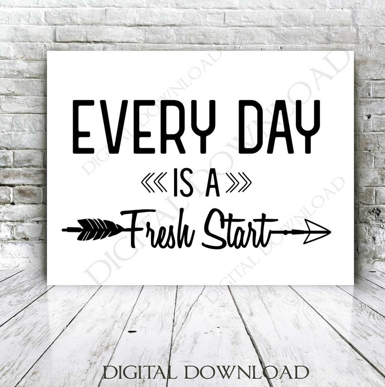 Every Day is a Fresh Start Arrow Quote Vector Digital - Etsy