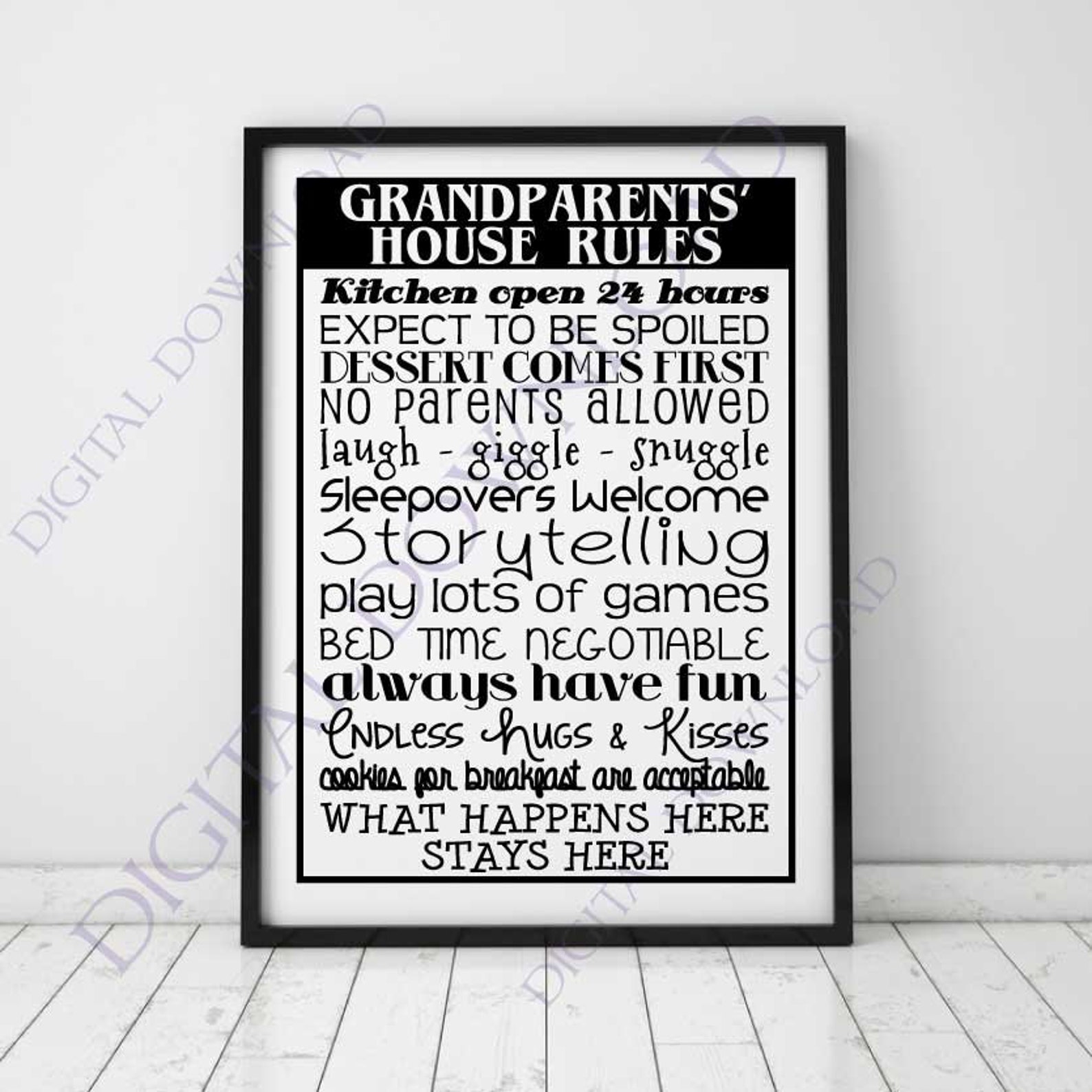 Grandparents' House Rules Digital Design Download Ready Etsy