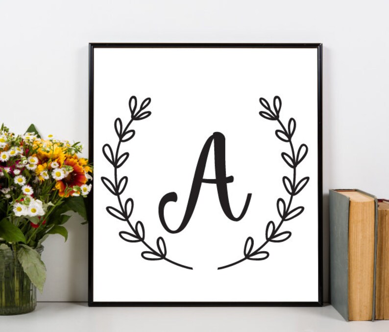 Wedding Stencil Wood Signs Monogram Letter Bundle Clipart Vector Calligraphy Font Stamp Design SVG Bundle Monogram Letter Printable Font