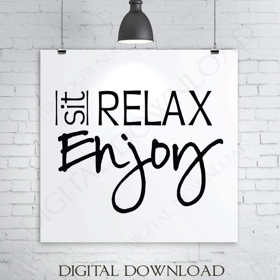 Sit Relax Enjoy Design Vector Digital Download Ready to Use Etsy