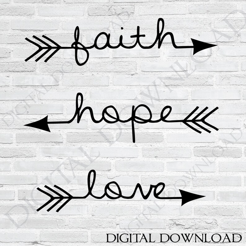 Download Love Arrow SVG Clipart Faith Hope Love Quote for Cricut | Etsy