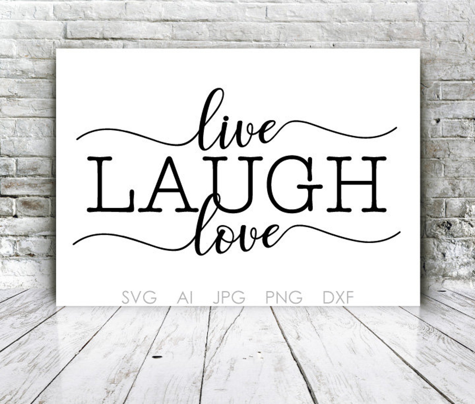 Download Live Laugh Love Die Cut Design SVG Files Saying Vector | Etsy
