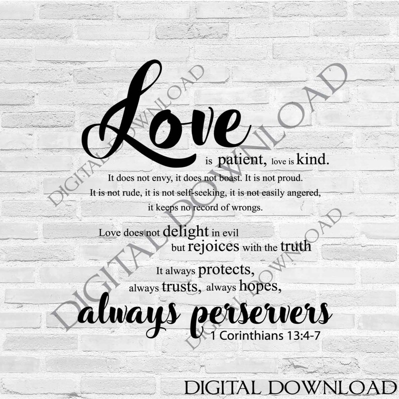 Download Corinthians 13 Gift For Her Typography Art Wall Print Love Svg Clipart Saying Vector Love Is Patient Quote Wedding Decor Bible Verse Digital Art Collectibles Deshpandefoundationindia Org