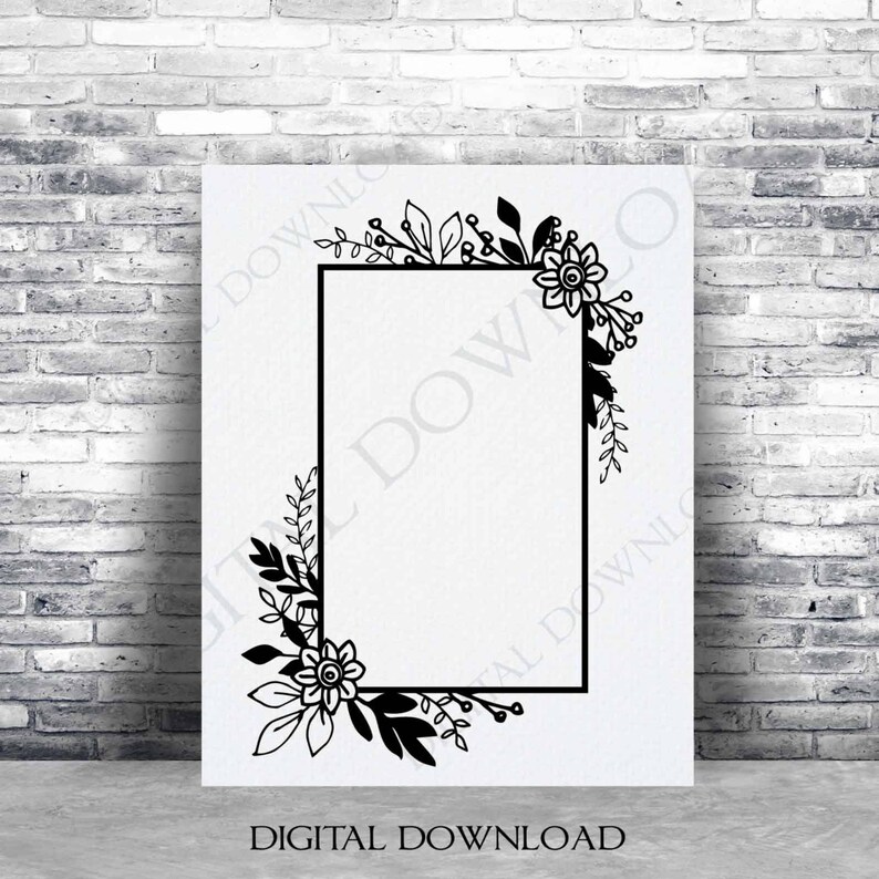 Flower Border SVG Cricut Border Stencil Artwork DXF Laser Etsy