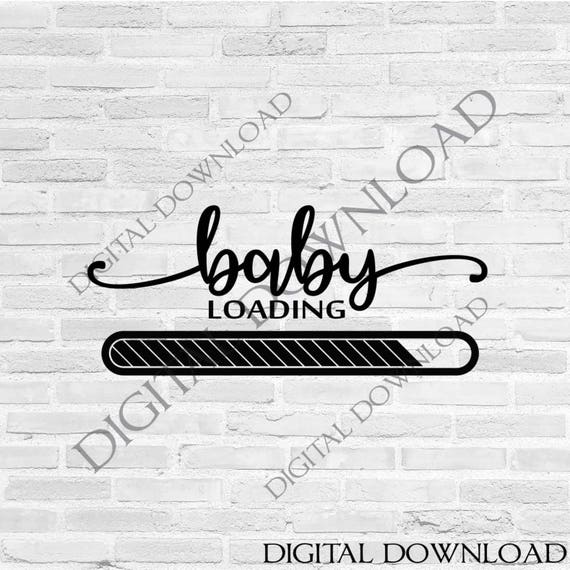 Baby Loading Pregnancy Announcement Clipart Vector Download Etsy