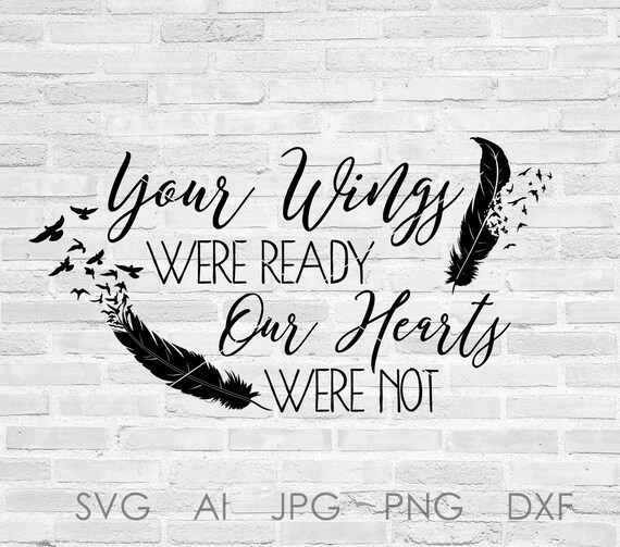 Download Free Memorial Svg Saying Print Feather Vector Clipart Typography Etsy SVG Cut Files