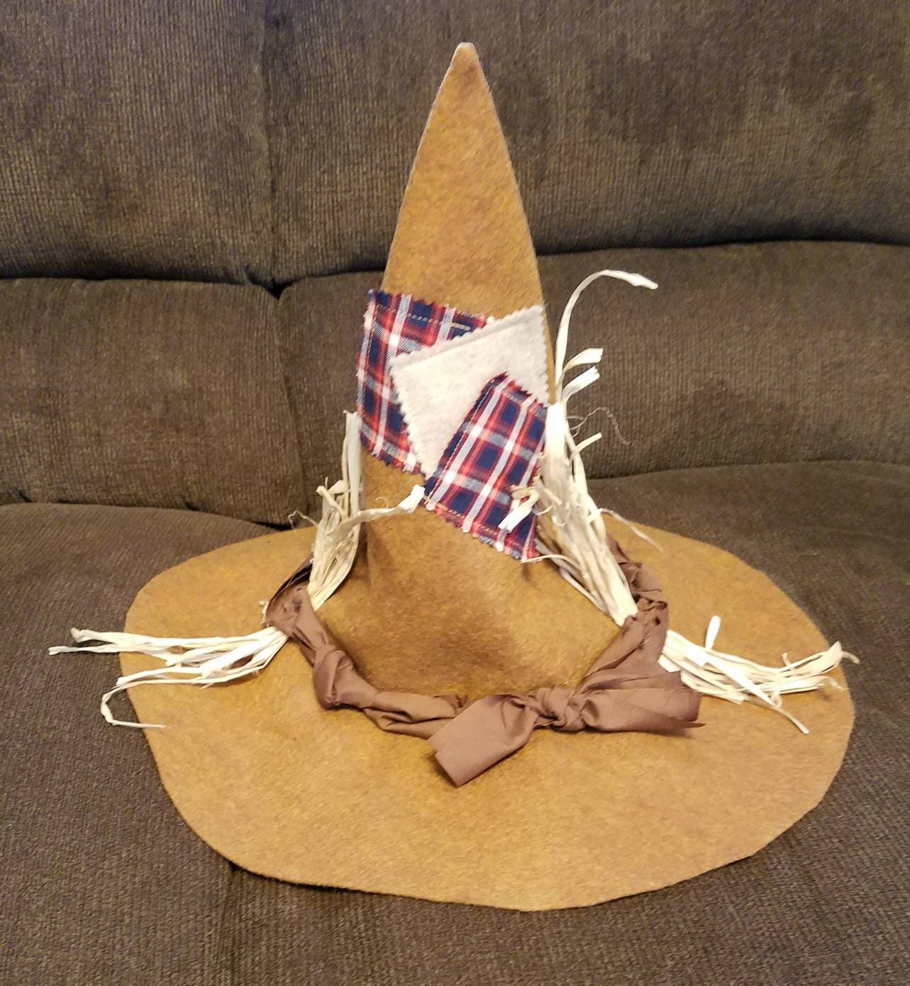 Toddler Plaid Patch Scarecrow Hat 