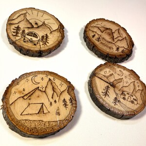 Wood-Burned Wild Adventure Coasters Set of 4 image 4