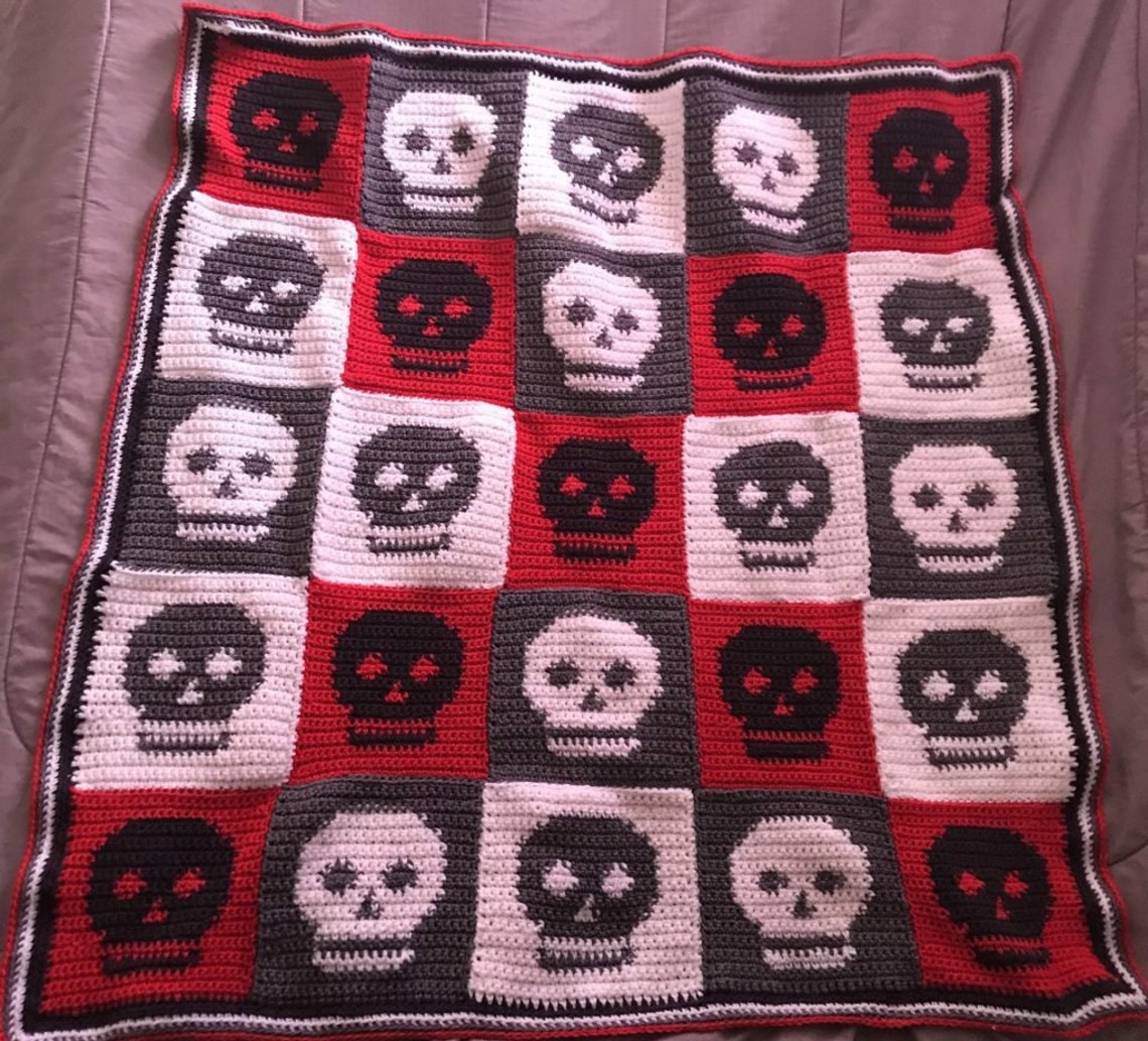 Skull Blanket Crochet Pattern with Chart PDF Pattern Only | Etsy