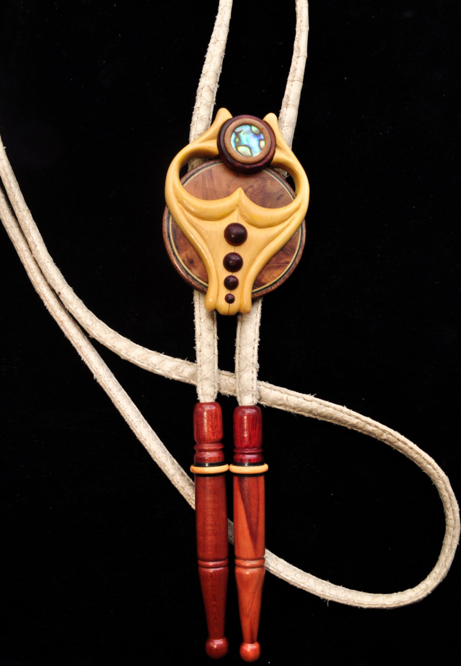 Handmade bolo tie made from wood .Handcrafted rope tie with Etsy