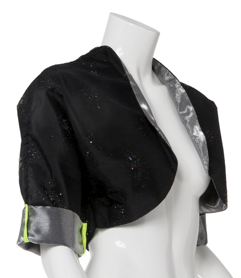 1S/&1M Black Sparkle and Silver Bolero Jacket