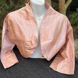 100% Silk- smooth subtle stripe pink