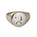 Sad Face Signet Ring, Sterling Silver