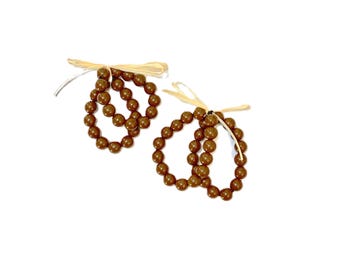 Doll Kupe'e Set (wrist & ankle adornments)  - Brown acrylic beads (4 pieces)