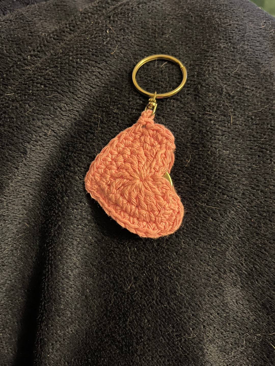 Pink Heart Crochet Keyring Trolley Token - Etsy UK