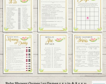 Two Peas in a Pod Baby Shower Games - 33 Games! BoyGirls